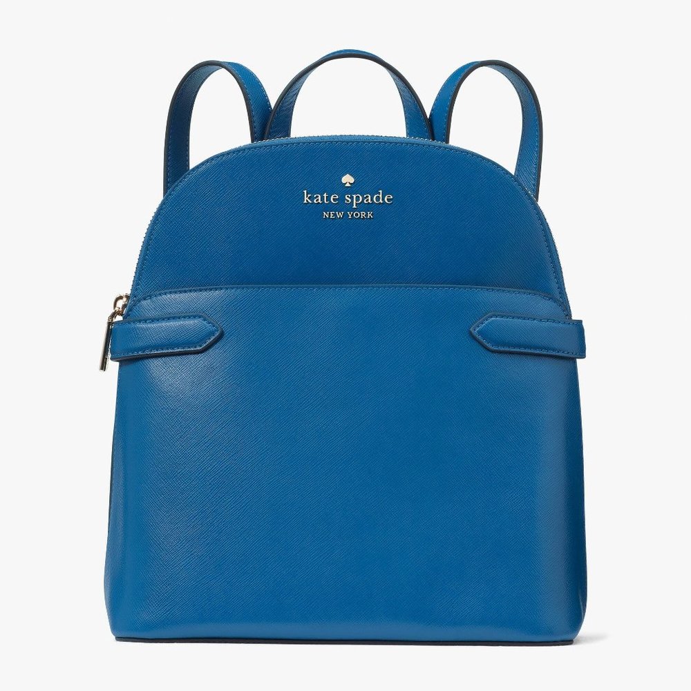New Kate Spade Staci Saffiano Leather Dome Backpack Sapphire Ice
